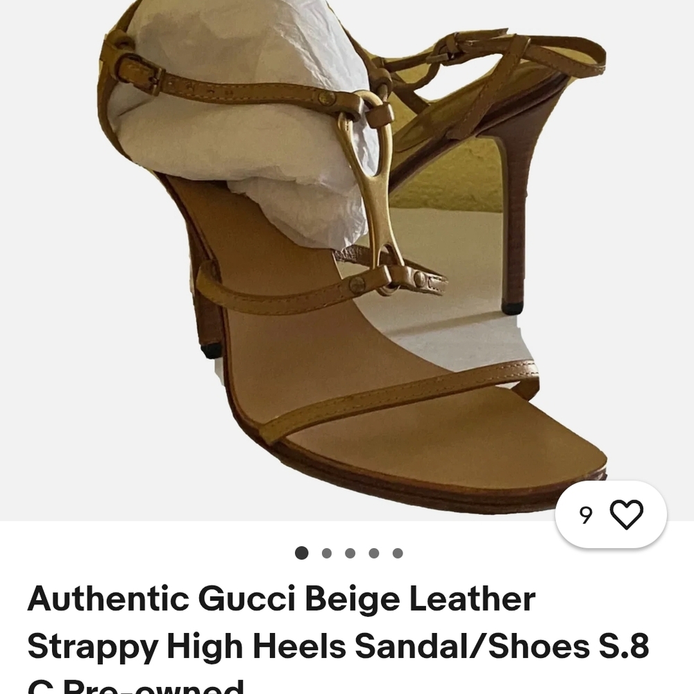 Gucci Tan Leather Strappy Heels